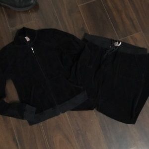 Black Juicy Velour Sweatsuit
